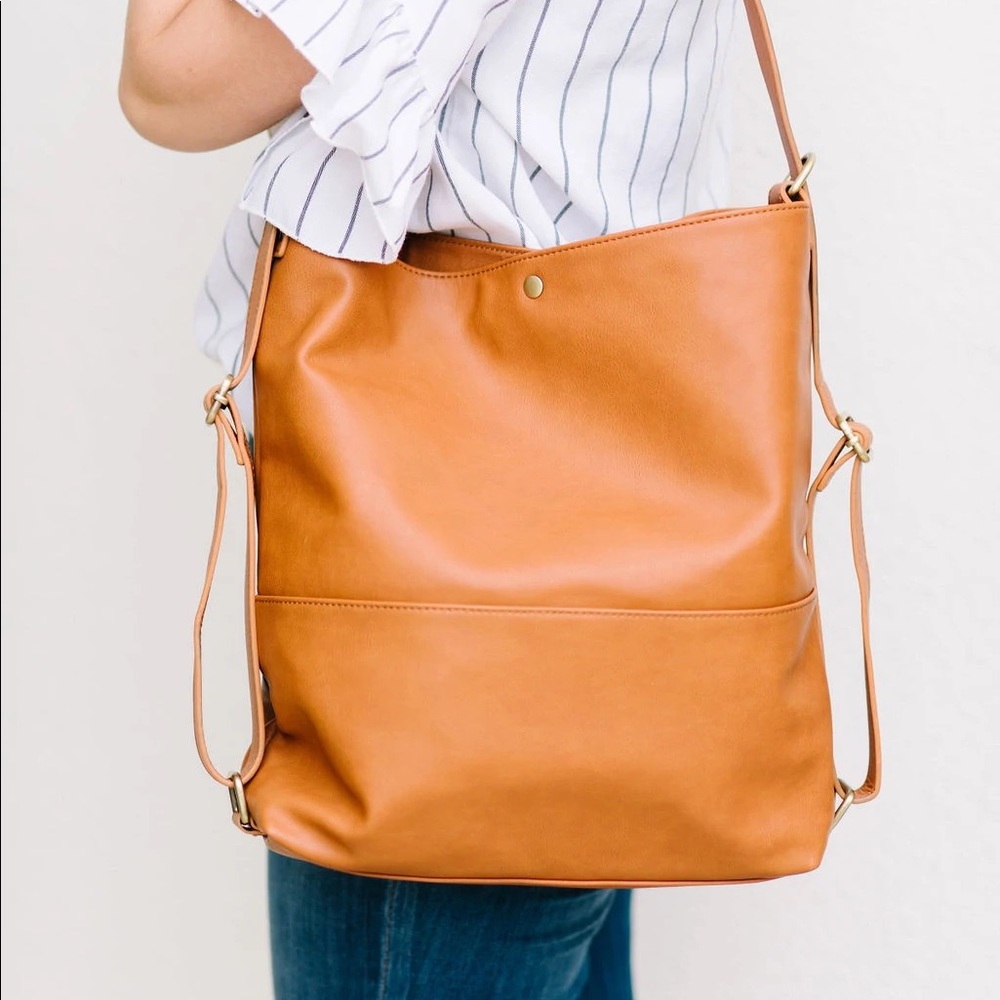 Vegan Leather Hilo Convertible Tote Bag
